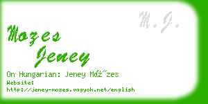 mozes jeney business card